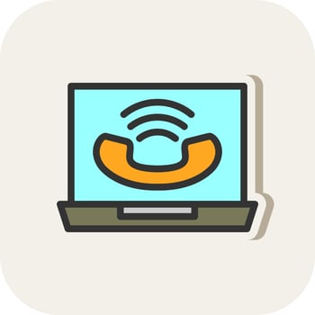 Online Call Vector Icon Design