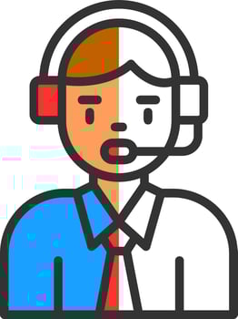 Call Agent Vector Icon Design