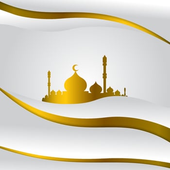 luxury gold mosque vector background