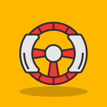 Steering Wheel Vector Icon Design