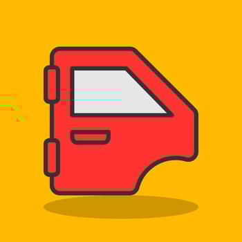 Car Door Vector Icon Design