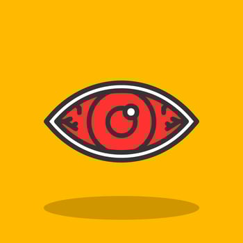Red Eyes Vector Icon Design