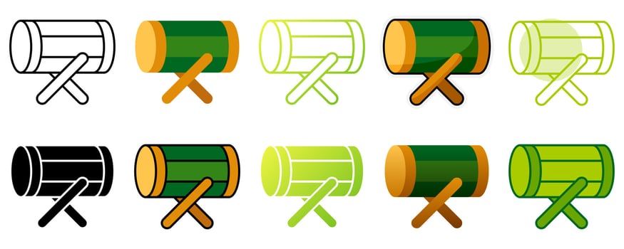 Drum in flat style isolated vector