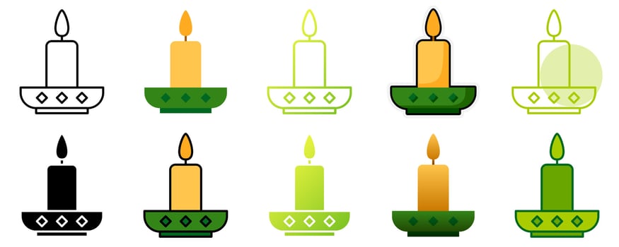 Candle in flat style isolated vector