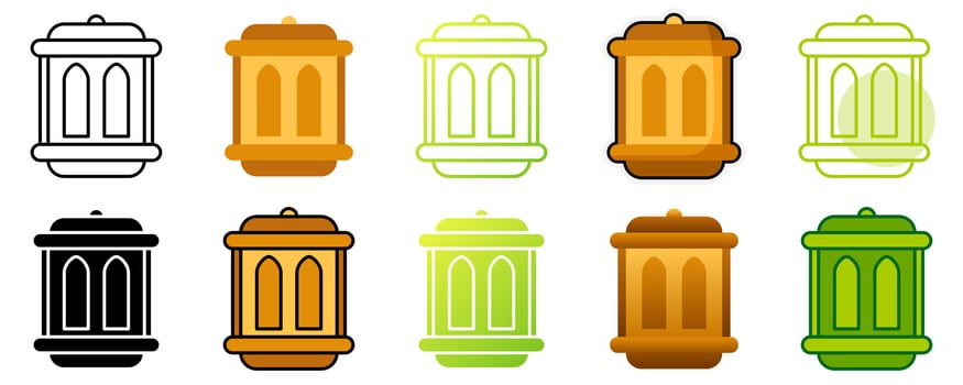 Lantern in flat style isolated vector