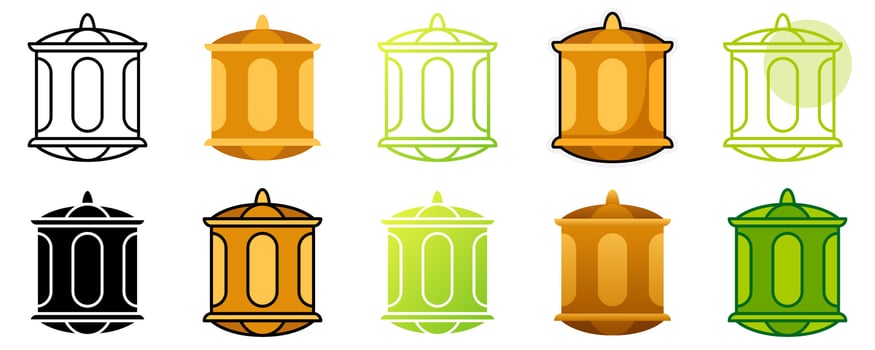 Lantern in flat style isolated vector