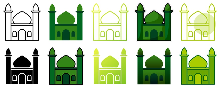 Mosque in flat style isolated vector