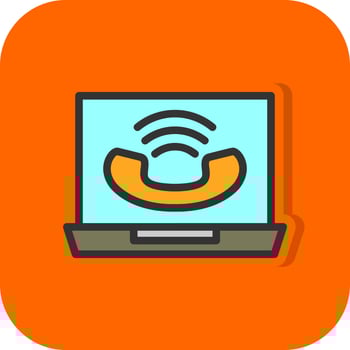 Online Call Vector Icon Design