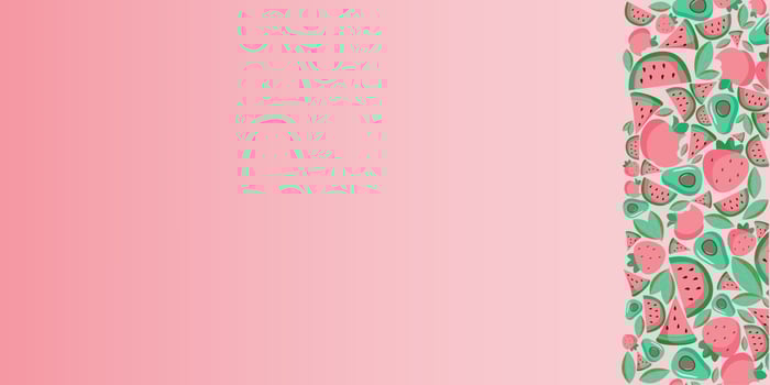 Fresh fruits pink background for Website banner template vector
