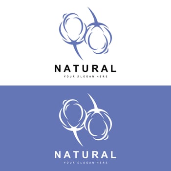 Cotton Logo, Natural Biological Organic Plant Design, Beauty Textile and Clothing Vector, Soft Cotton Flowers vector