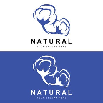 Cotton Logo, Natural Biological Organic Plant Design, Beauty Textile and Clothing Vector, Soft Cotton Flowers vector