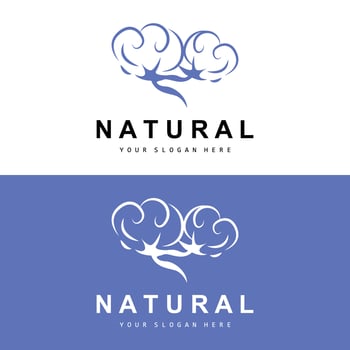 Cotton Logo, Natural Biological Organic Plant Design, Beauty Textile and Clothing Vector, Soft Cotton Flowers vector