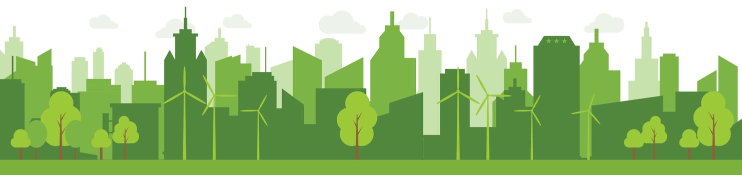 Green cities help the world with eco-friendly concept ideas.vector illustration. vector