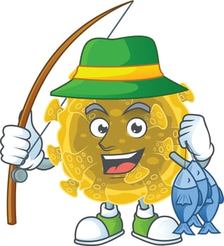 A cartoon character of infectious coronavirus vector