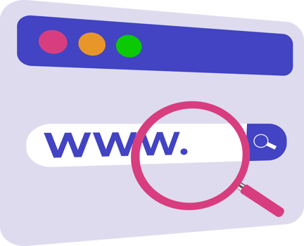 search icon on a web page. search on web page with magnifying glass icon and search engine on internet png