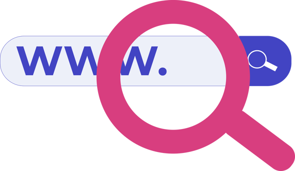 search icon on a internet. search icon on a web page. search on web page with magnifying glass icon and search engine on internet png