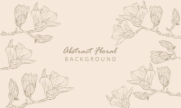 Magnolia flower drawing illustration vector
