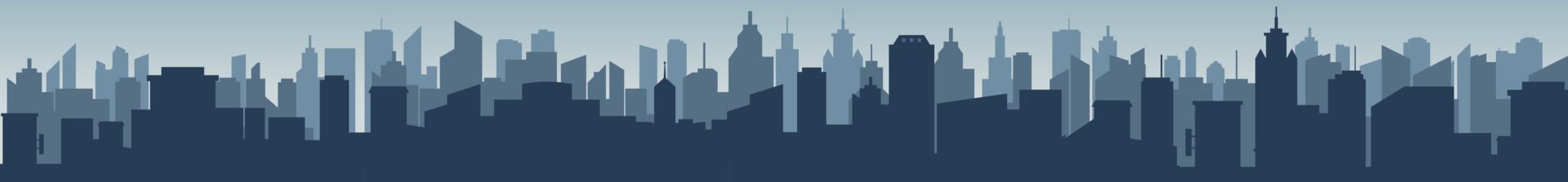 Set of cityscape background. Skyline silhouettes. Modern architecture. Horizontal banner with megapolis panorama. Building icon. Vector illustration. City silhouettes, building vector illustration