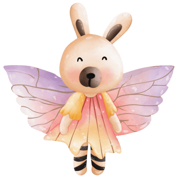 Watercolor cute fairy animal, Spring Season illustration Element png
