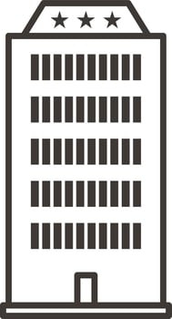 Building, hotel, outline, icon - Building vector icon on white background
