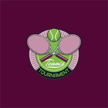 tennis sport emblem logo vector