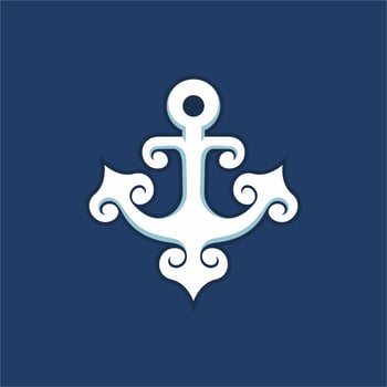 unique anchor emblem logo vector