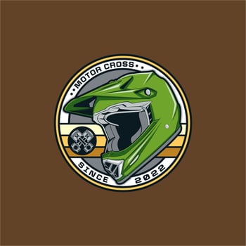 motocross helmet emblem logo vector