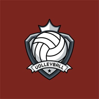 volleyball emblem logo vector