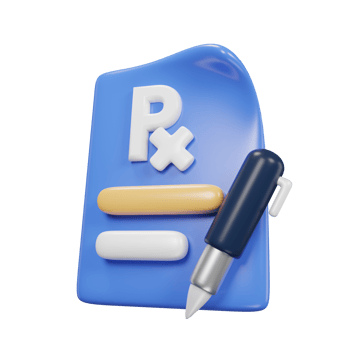 prescription icon medical assets 3D rendering. png