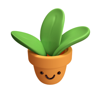 plant with green leaves in pot. Gardening Flower concept. 3d icon render flowerpot isolated transparent png. Cartoon minimal style png