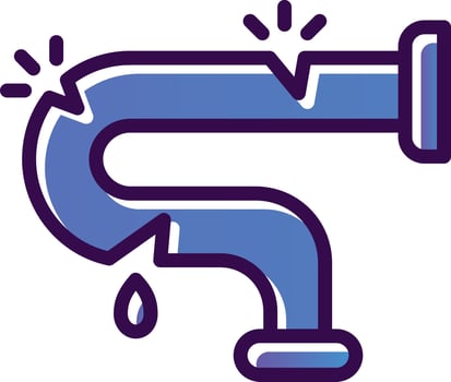 Damage Pipe Vector Icon Design