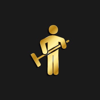 Clean, cleaner gold icon. Vector illustration of golden icon on dark background