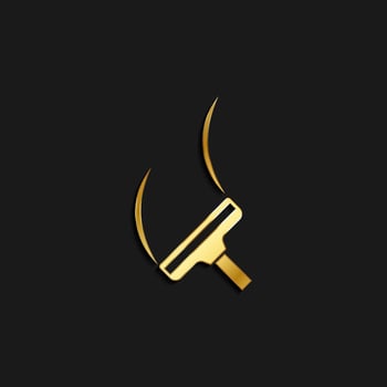 Wiper gold icon. Vector illustration of golden icon on dark background