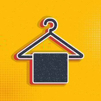 bathroom, hanger pop art, retro icon. Vector illustration of pop art style on retro background
