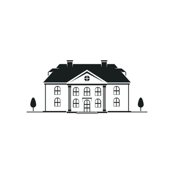 unique icon line house vector