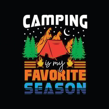 Camping T-shirt Design vector