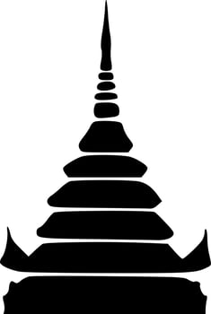 black and white of temple icon vector