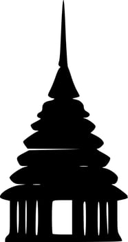 black and white of temple icon vector