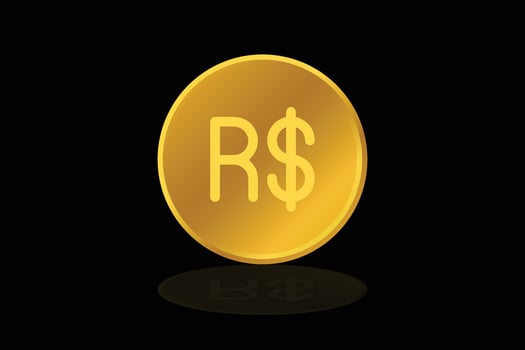 Gold coin real brazil currency money icon sign or symbol business and financial exchange vector