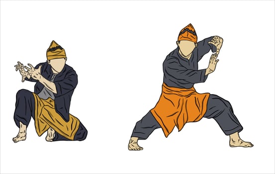 pencak silat illustration vector