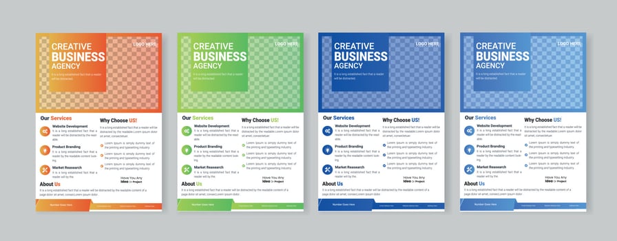 flyer business template brochure layout annual report Free Vector
