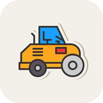 Road Roller Vector Icon Design