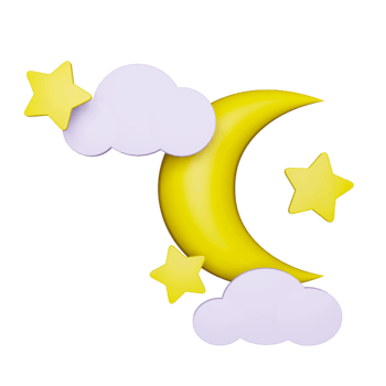 3D Moon and Star Illustration png