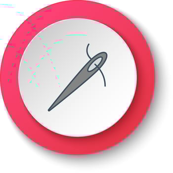 Round button for web icon, Handcraft needle. Button banner round, badge interface for application illustration on white background vector