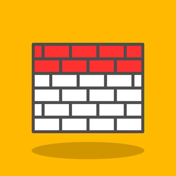Brickwall Vector Icon Design