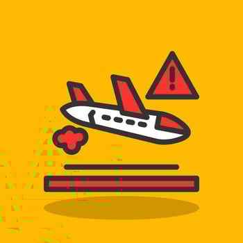 Airplane Accident Vector Icon Design