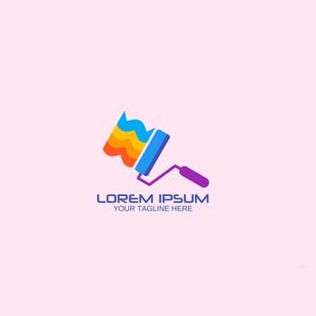 Paint brush logo vector design. Full color paint logo template.