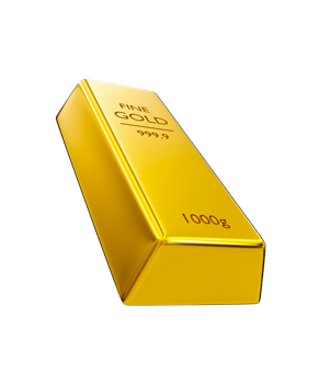 3d realistic fine gold. shiny gold bar. bullion. 3d rendering illustration. png