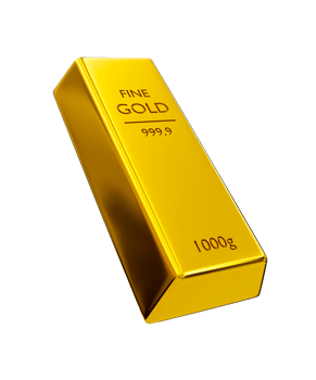 3d realistic fine gold. shiny gold bar. bullion. 3d rendering illustration. png