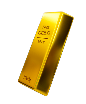 3d realistic fine gold. shiny gold bar. bullion. 3d rendering illustration. png